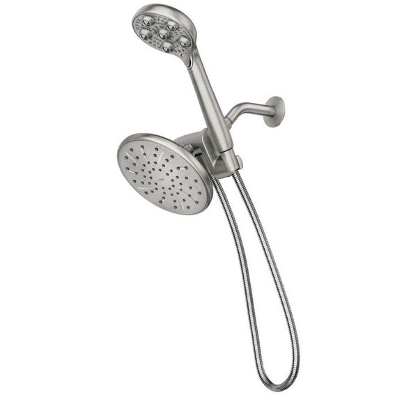 HydroRoller Massage 3-Spray 7.5 in. Dual Handheld Shower Head with Body Spray in Spot Resist Brushed Nickel